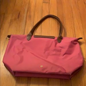 Large pink Longchamp tote